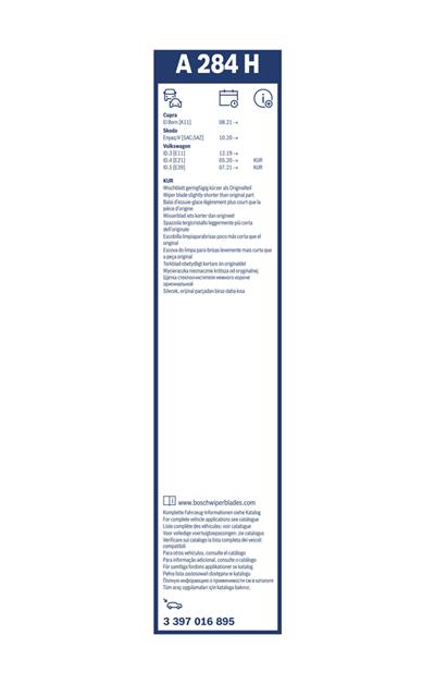 BOSCH 3 397 016 895 Číslo výrobce: A 284 H. EAN: 4047026577099.