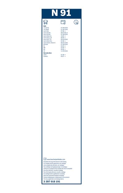 BOSCH 3 397 018 191 Číslo výrobce: N 91. EAN: 3165143297124.