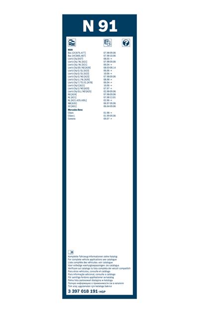 BOSCH 3 397 018 191 Číslo výrobce: N 91. EAN: 3165143297124.