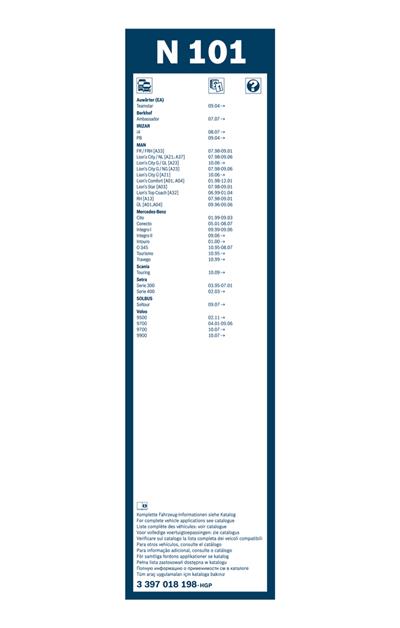 BOSCH 3 397 018 198 Číslo výrobce: N 101. EAN: 3165141224078.