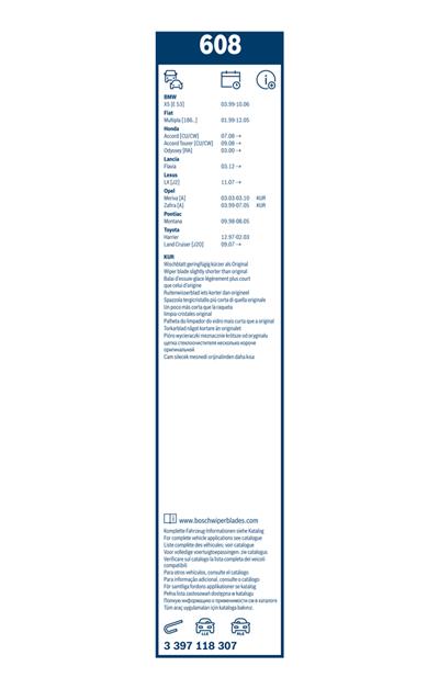 BOSCH 3 397 118 307 Číslo výrobce: 608. EAN: 3165143197189.