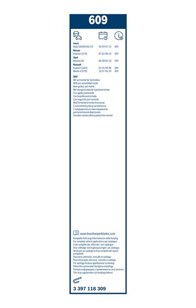 BOSCH 3 397 118 309 Číslo výrobce: 609. EAN: 3165143935484.