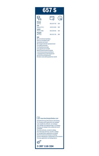 BOSCH 3 397 118 334 Číslo výrobce: 657 S. EAN: 3165143935491.