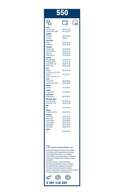 BOSCH 3 397 118 420 Číslo výrobce: 550. EAN: 3165141087772.