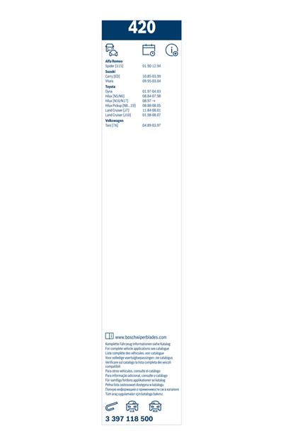 BOSCH 3 397 118 500 Číslo výrobce: 32. EAN: 3165141087369.