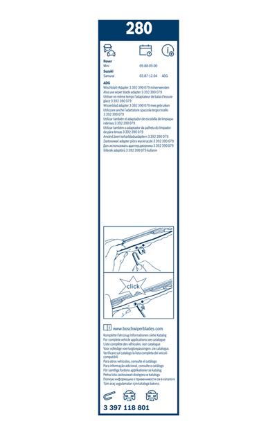 BOSCH 3 397 118 801 Číslo výrobce: 280. EAN: 3165143196953.