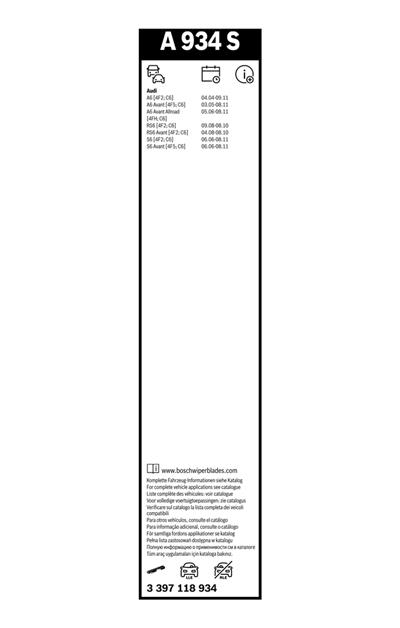 BOSCH 3 397 118 934 Číslo výrobce: A 934 S. EAN: 3165143926109.