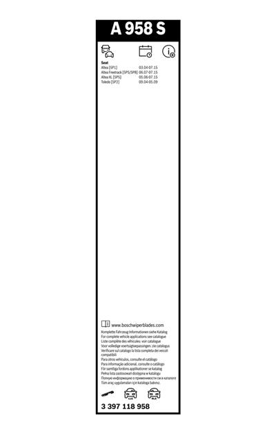 BOSCH 3 397 118 958 Číslo výrobce: A 958 S. EAN: 3165143656402.