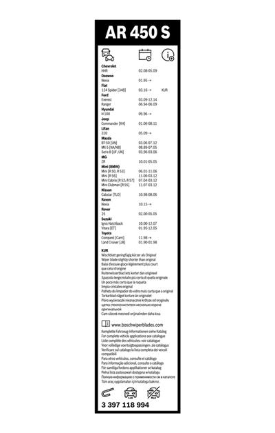 BOSCH 3 397 118 994 Číslo výrobce: AR 450 S. EAN: 3165144033097.