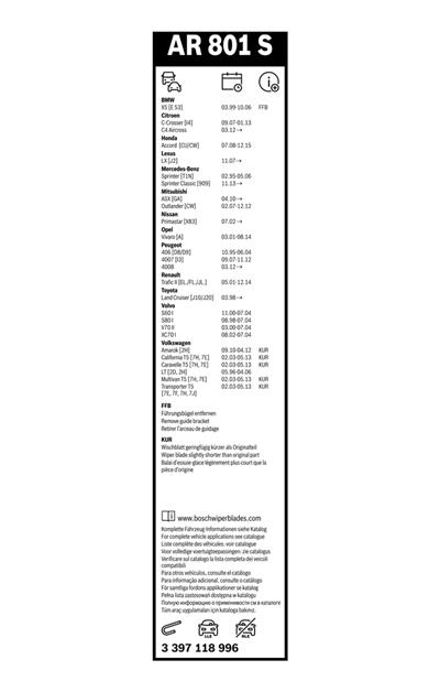 BOSCH 3 397 118 996 Číslo výrobce: AR 801 S. EAN: 3165144084495.