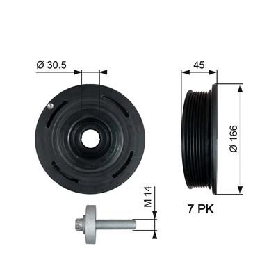 GATES TVD1054A Číslo výrobce: 7845-20059. EAN: 5414465466274.