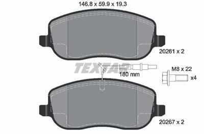 TEXTAR 2026101 Číslo výrobce: 20261. EAN: 4019722258923.