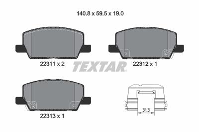 TEXTAR 2231102 Číslo výrobce: 22311. EAN: 4019722542558.
