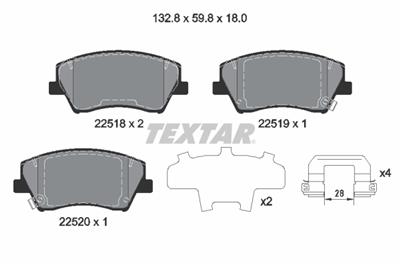 TEXTAR 2251801 Číslo výrobce: 22518. EAN: 4019722535758.