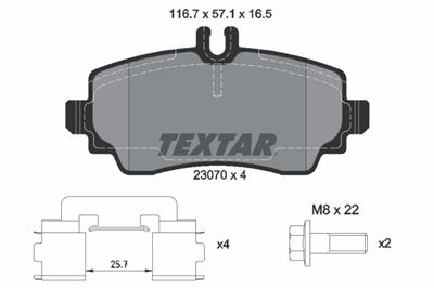 TEXTAR 2307004 Číslo výrobce: 23070. EAN: 4019722196379.