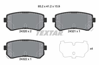 TEXTAR 2432001 Číslo výrobce: 24320. EAN: 4019722277429.
