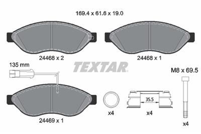 TEXTAR 2446807 Číslo výrobce: 24468. EAN: 4019722575617.