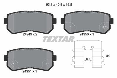 TEXTAR 2494901 Číslo výrobce: 24949. EAN: 4019722376726.