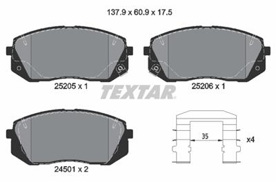 TEXTAR 2520501 Číslo výrobce: 24501. EAN: 4019722420993.
