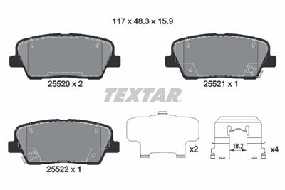 TEXTAR 2552001 Číslo výrobce: 25520. EAN: 4019722445286.