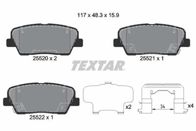 TEXTAR 2552003 Číslo výrobce: 25520. EAN: 4019722478307.