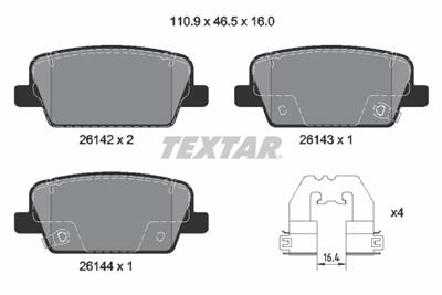 TEXTAR 2614201 Číslo výrobce: 26142. EAN: 4019722542893.