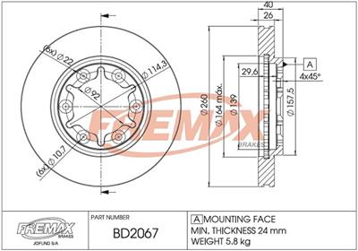 FREMAX BD-2067 EAN: 7893233020678.