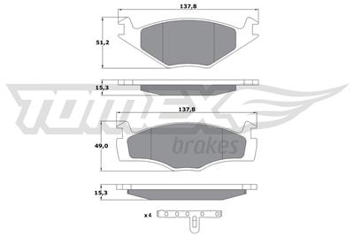 TOMEX Brakes TX 10-14 Číslo výrobce: 10-14. EAN: 5906485550052.