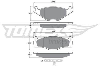 TOMEX Brakes TX 10-53 Číslo výrobce: 10-53. EAN: 5906485550731.