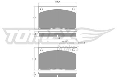 TOMEX Brakes TX 11-74 Číslo výrobce: 11-74. EAN: 5906485552162.