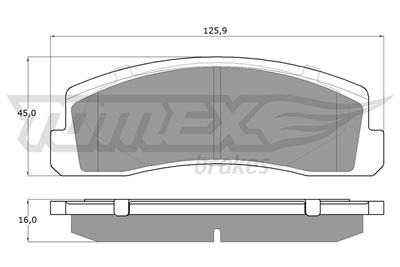 TOMEX Brakes TX 12-16 Číslo výrobce: 12-16. EAN: 5906485553060.