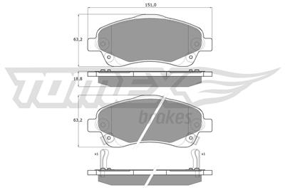 TOMEX Brakes TX 13-61 Číslo výrobce: 13-61. EAN: 5906485555972.
