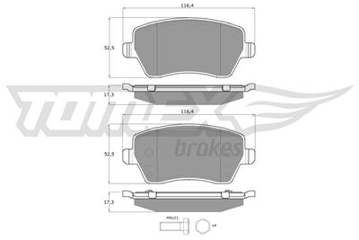 TOMEX Brakes TX 14-16 Číslo výrobce: 14-16. EAN: 5906485556771.
