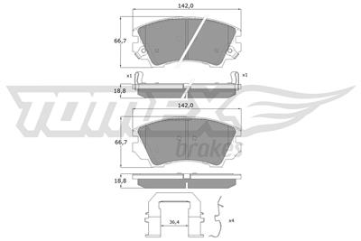 TOMEX Brakes TX 16-34 Číslo výrobce: 16-34. EAN: 5901646600058.