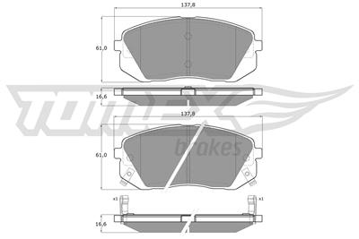 TOMEX Brakes TX 16-44 Číslo výrobce: 16-44. EAN: 5901646643062.