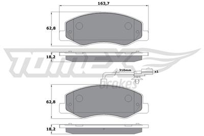 TOMEX Brakes TX 16-49 Číslo výrobce: 16-49. EAN: 5901646645141.
