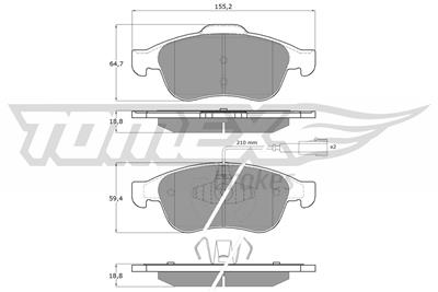 TOMEX Brakes TX 16-62 Číslo výrobce: 16-62. EAN: 5901646640078.