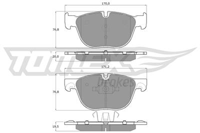 TOMEX Brakes TX 16-68 Číslo výrobce: 16-68. EAN: 5901646640139.