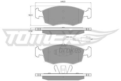 TOMEX Brakes TX 16-88 Číslo výrobce: 16-88. EAN: 5901646642836.