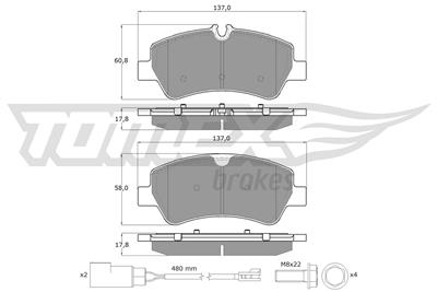 TOMEX Brakes TX 16-961 Číslo výrobce: 25603. EAN: 5901646608757.