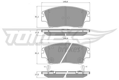 TOMEX Brakes TX 18-67 Číslo výrobce: 22329. EAN: 5901646649880.