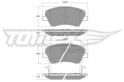 TOMEX Brakes TX 18-68 Číslo výrobce: 22518. EAN: 5901646649897.