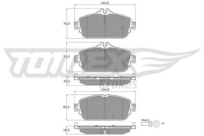 TOMEX Brakes TX 18-74 Číslo výrobce: 22031. EAN: 5901646649941.