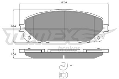TOMEX Brakes TX 18-80 Číslo výrobce: 22070. EAN: 5901646600300.