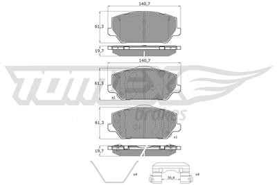 TOMEX Brakes TX 19-60 Číslo výrobce: 22855. EAN: 5901646602151.
