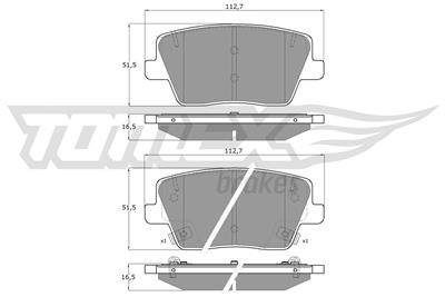 TOMEX Brakes TX 19-61 Číslo výrobce: 22876. EAN: 5901646602168.