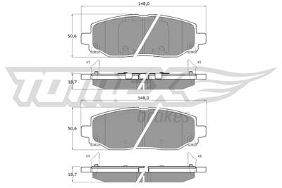 TOMEX Brakes TX 60-04 Číslo výrobce: 23831. EAN: 5901646603158.