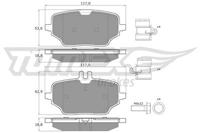 TOMEX Brakes TX 60-22 Číslo výrobce: 26215. EAN: 5901646609136.