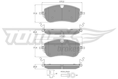 TOMEX Brakes TX 60-29 Číslo výrobce: 26510. EAN: 5901646609204.