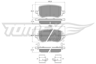 TOMEX Brakes TX 60-44 Číslo výrobce: 26487. EAN: 5901646609440.
